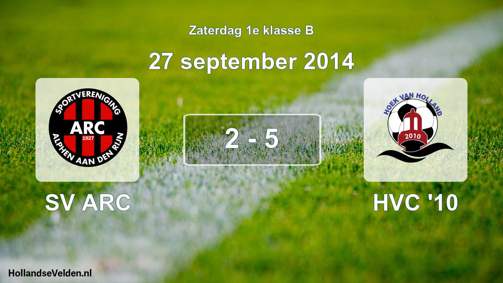 Total number of matches played: SV ARC - HVC '10 2 - 5 (27 September 2014)