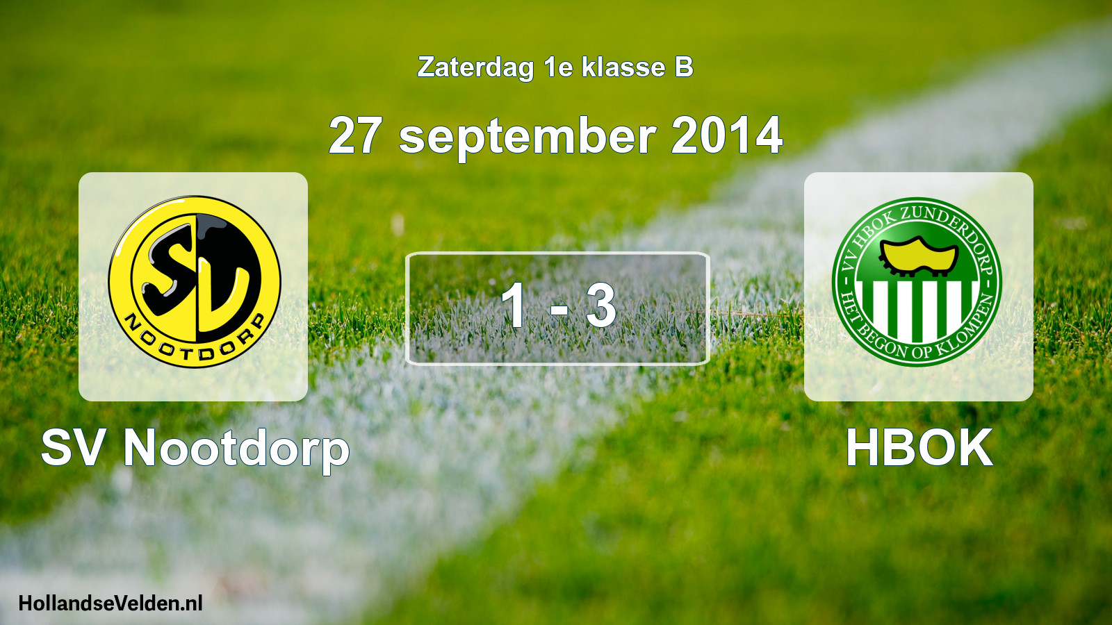 Total number of matches played: SV Nootdorp - HBOK 1 - 3 (27 September 2014)