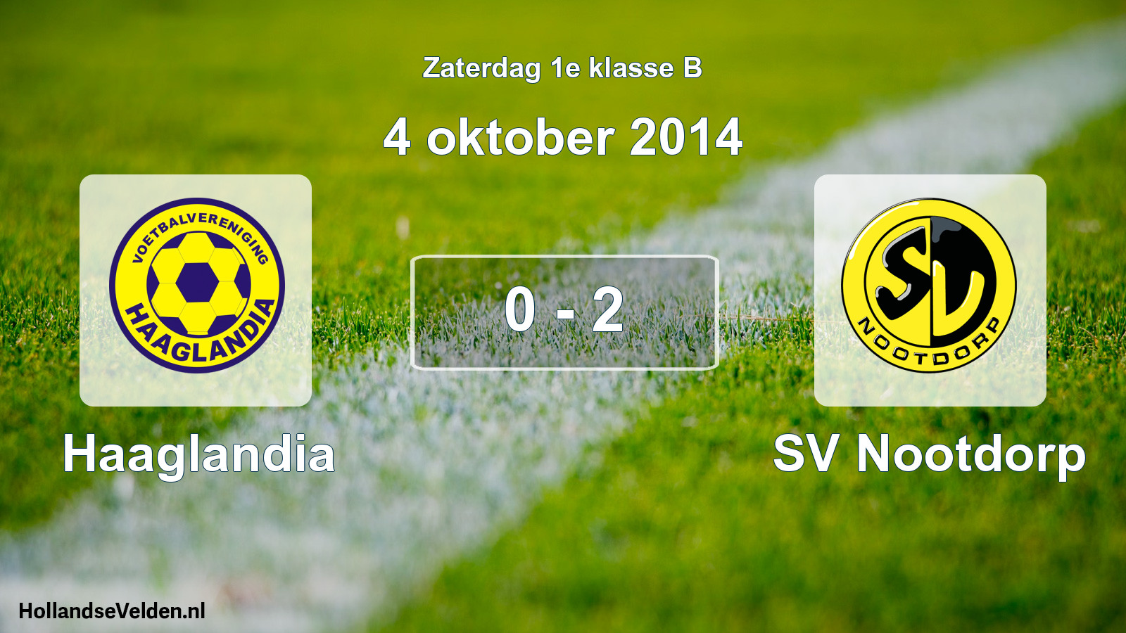 Total number of matches played: Haaglandia - SV Nootdorp 0 - 2 (4 October 2014)