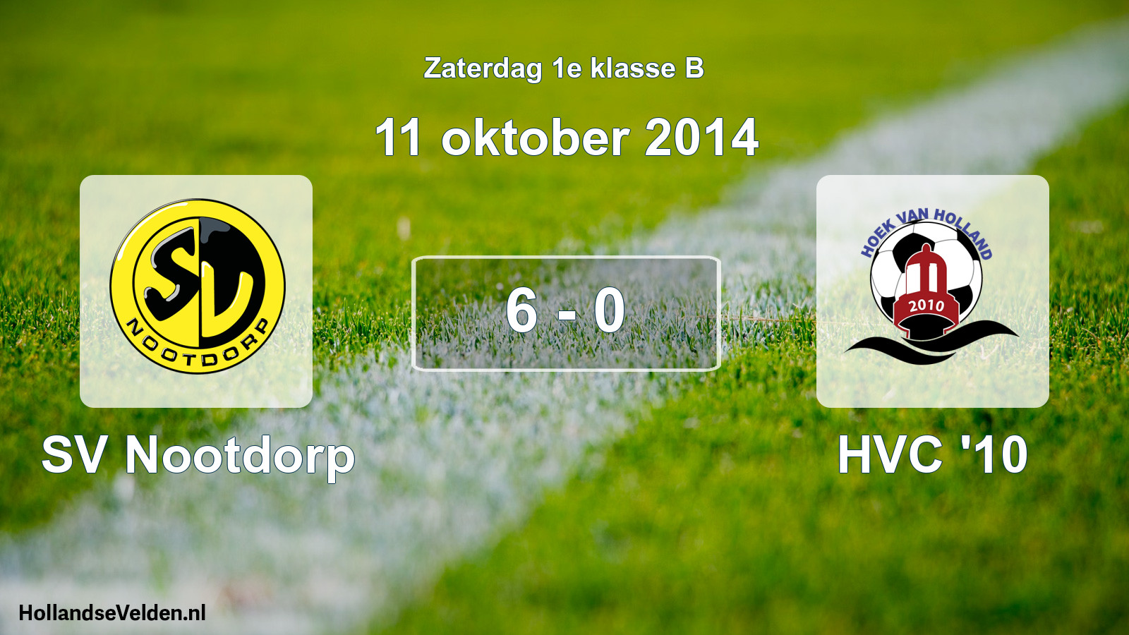 Total number of matches played: SV Nootdorp - HVC '10 6 - 0 (11 October 2014)