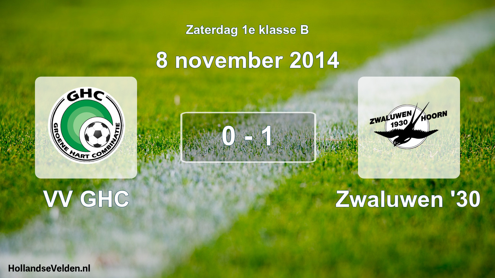 Total number of matches played: VV GHC - Zwaluwen '30 0 - 1 (8 November 2014)