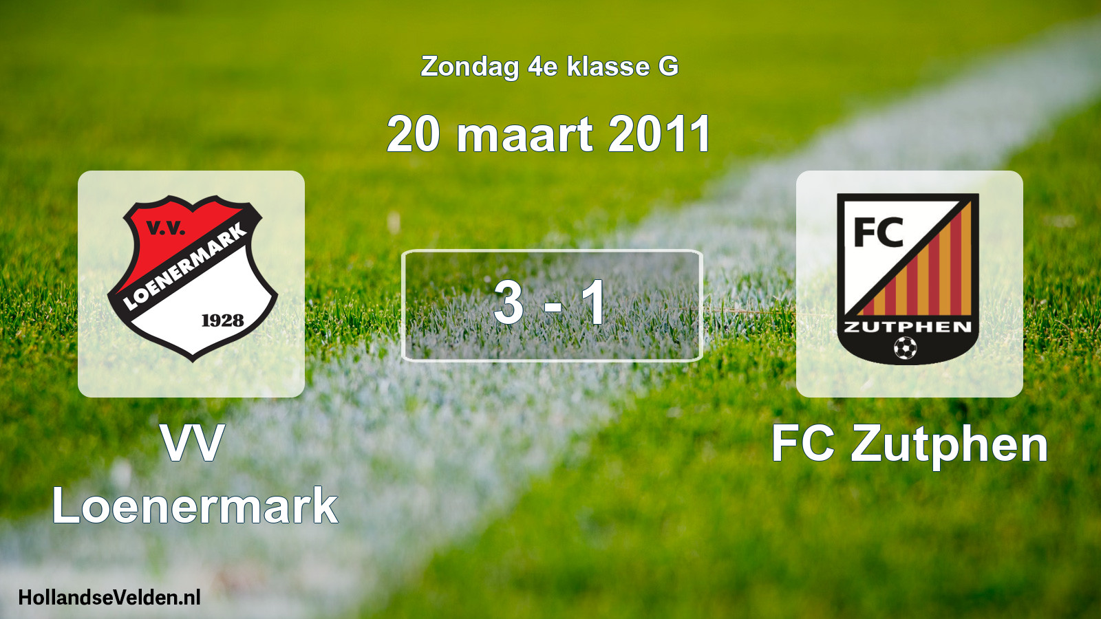 Total number of matches played: VV Loenermark - FC Zutphen 3 - 1 (20 March 2011)
