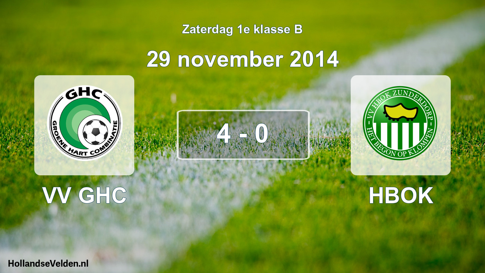Total number of matches played: VV GHC - HBOK 4 - 0 (29 November 2014)