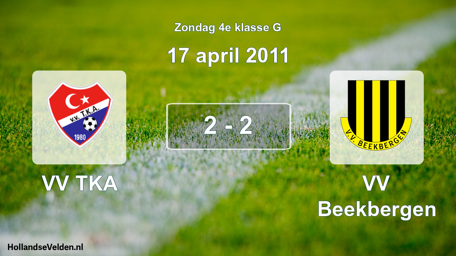 Total number of matches played: VV TKA - VV Beekbergen 2 - 2 (17 April 2011)