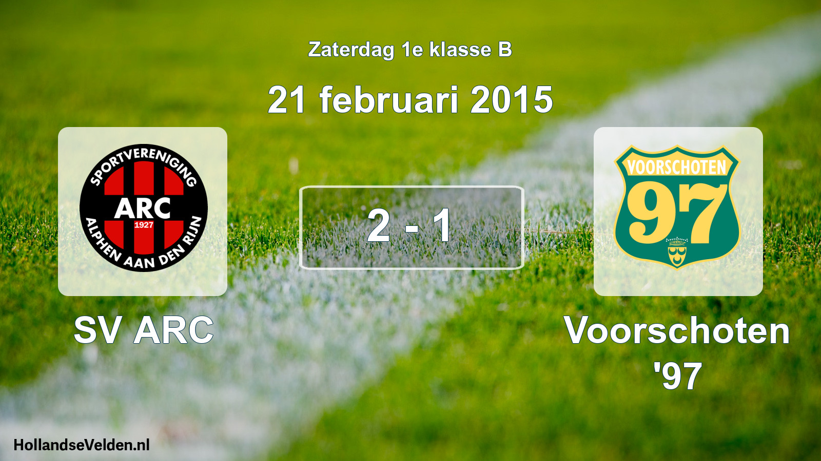 Total number of matches played: SV ARC - Voorschoten '97 2 - 1 (21 February 2015)