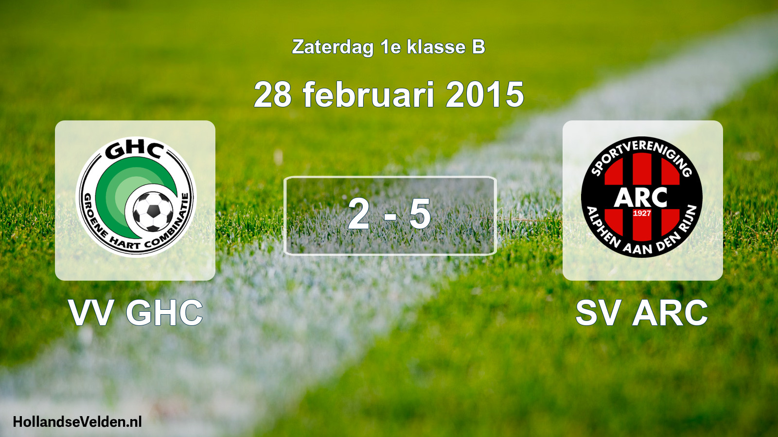 Total number of matches played: VV GHC - SV ARC 2 - 5 (28 February 2015)