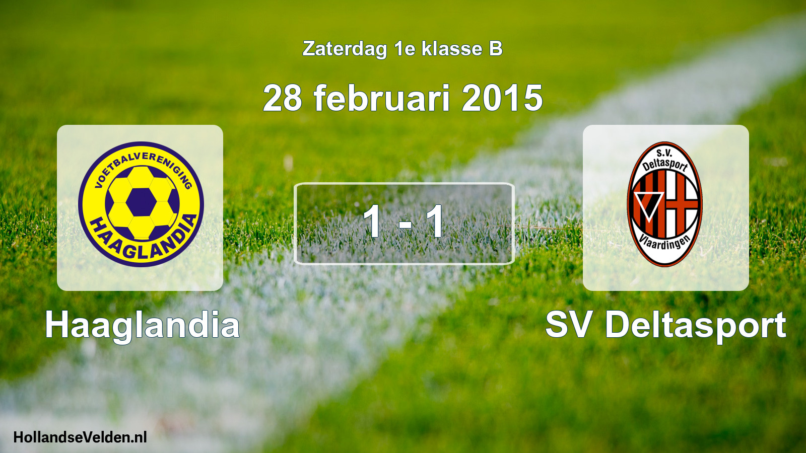 Total number of matches played: Haaglandia - SV Deltasport 1 - 1 (28 February 2015)