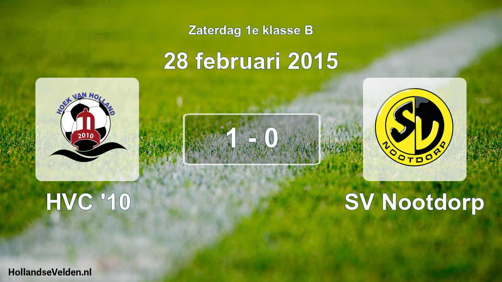 Total number of matches played: HVC '10 - SV Nootdorp 1 - 0 (28 February 2015)