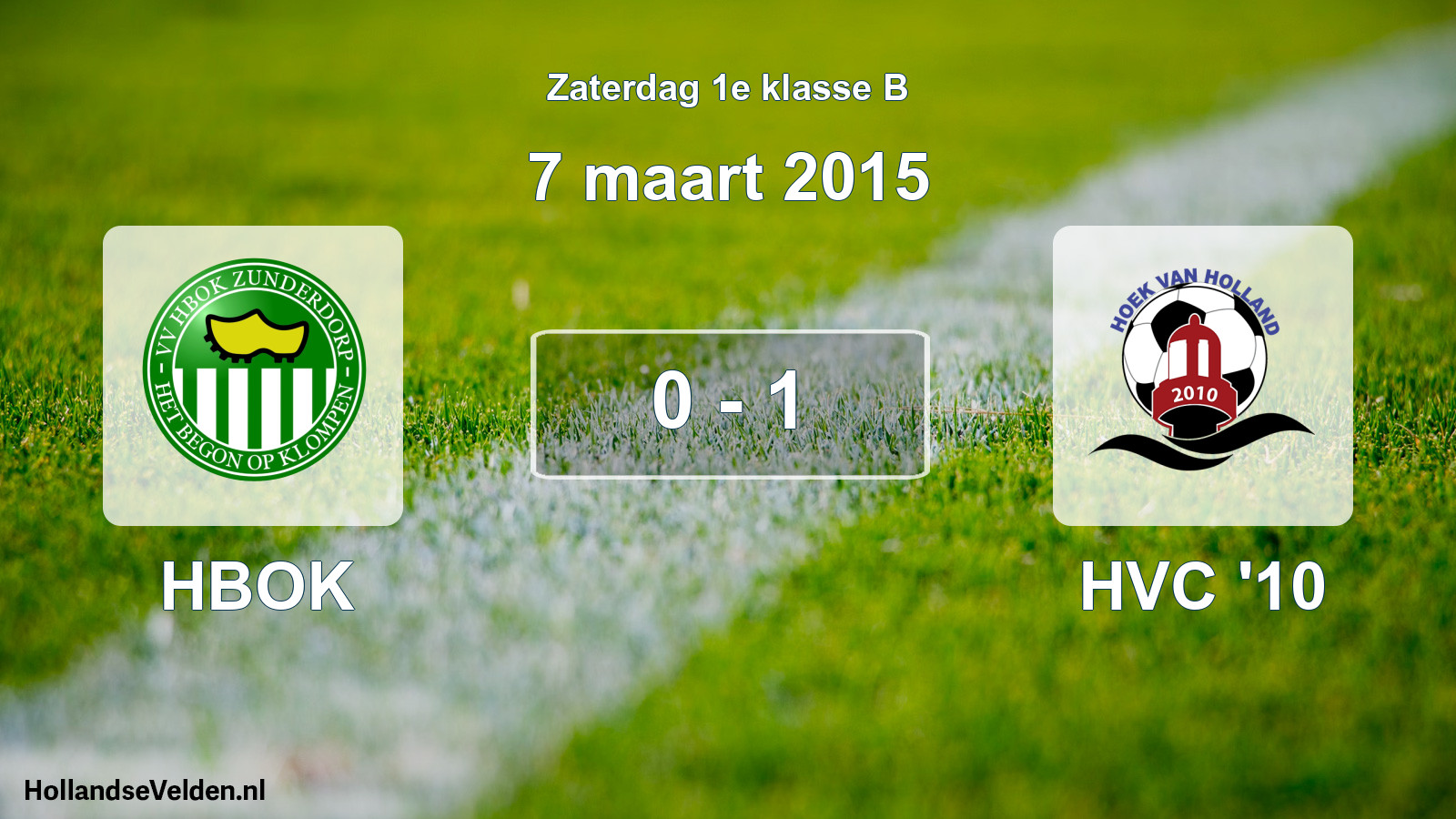 Total number of matches played: HBOK - HVC '10 0 - 1 (7 March 2015)