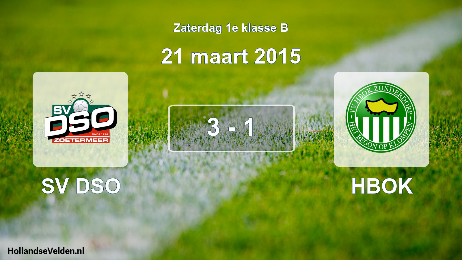 Total number of matches played: SV DSO - HBOK 3 - 1 (21 March 2015)