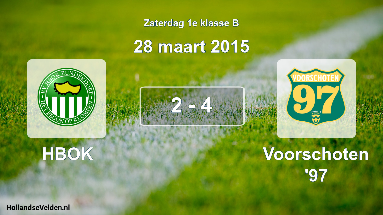Total number of matches played: HBOK - Voorschoten '97 2 - 4 (28 March 2015)