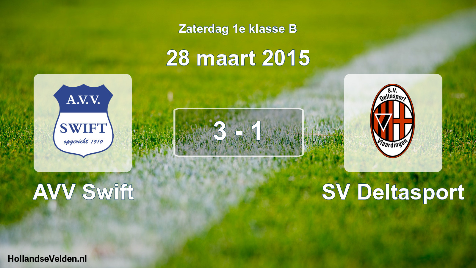 Total number of matches played: AVV Swift - SV Deltasport 3 - 1 (28 March 2015)