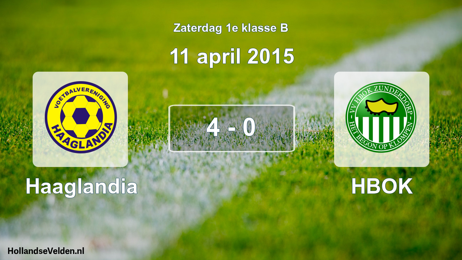 Total number of matches played: Haaglandia - HBOK 4 - 0 (11 April 2015)