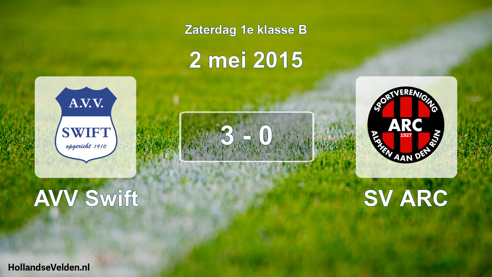 Total number of matches played: AVV Swift - SV ARC 3 - 0 (2 May 2015)