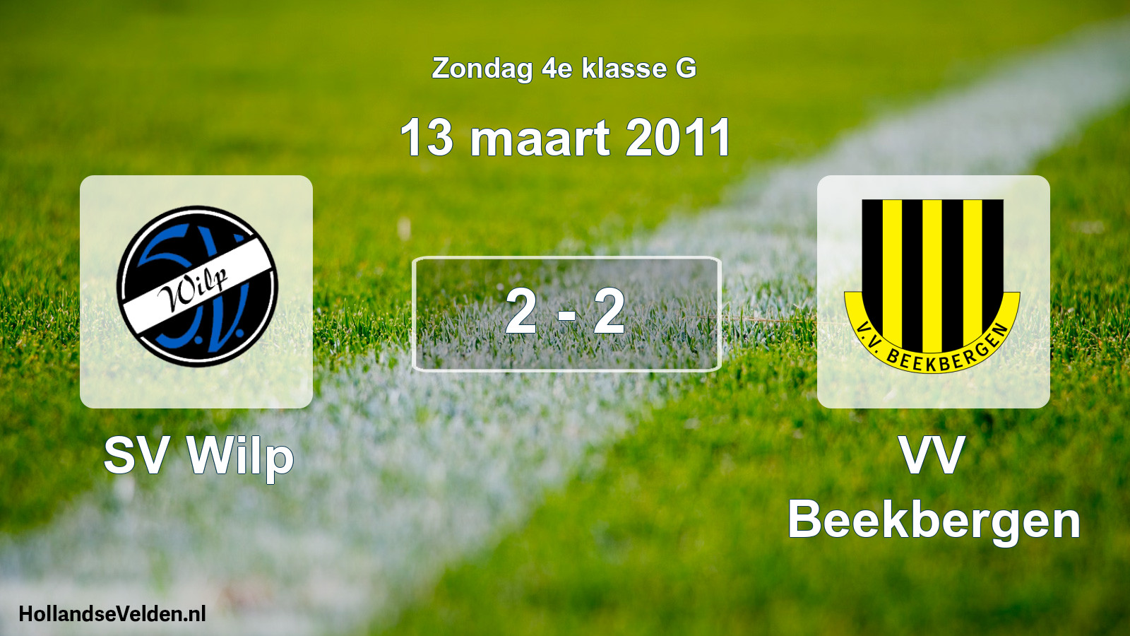 Total number of matches played: SV Wilp - VV Beekbergen 2 - 2 (13 March 2011)