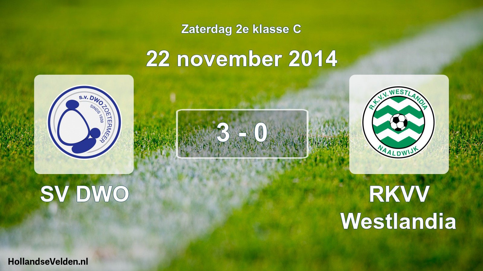 Total number of matches played: SV DWO - RKVV Westlandia 3 - 0 (22 November 2014)