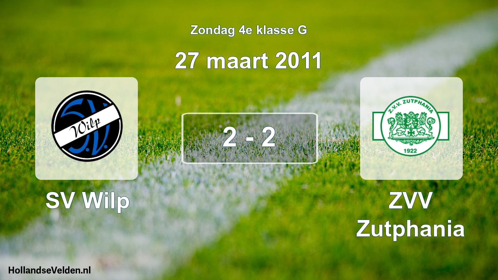 Total number of matches played: SV Wilp - Zutphania 2 - 2 (27 March 2011)