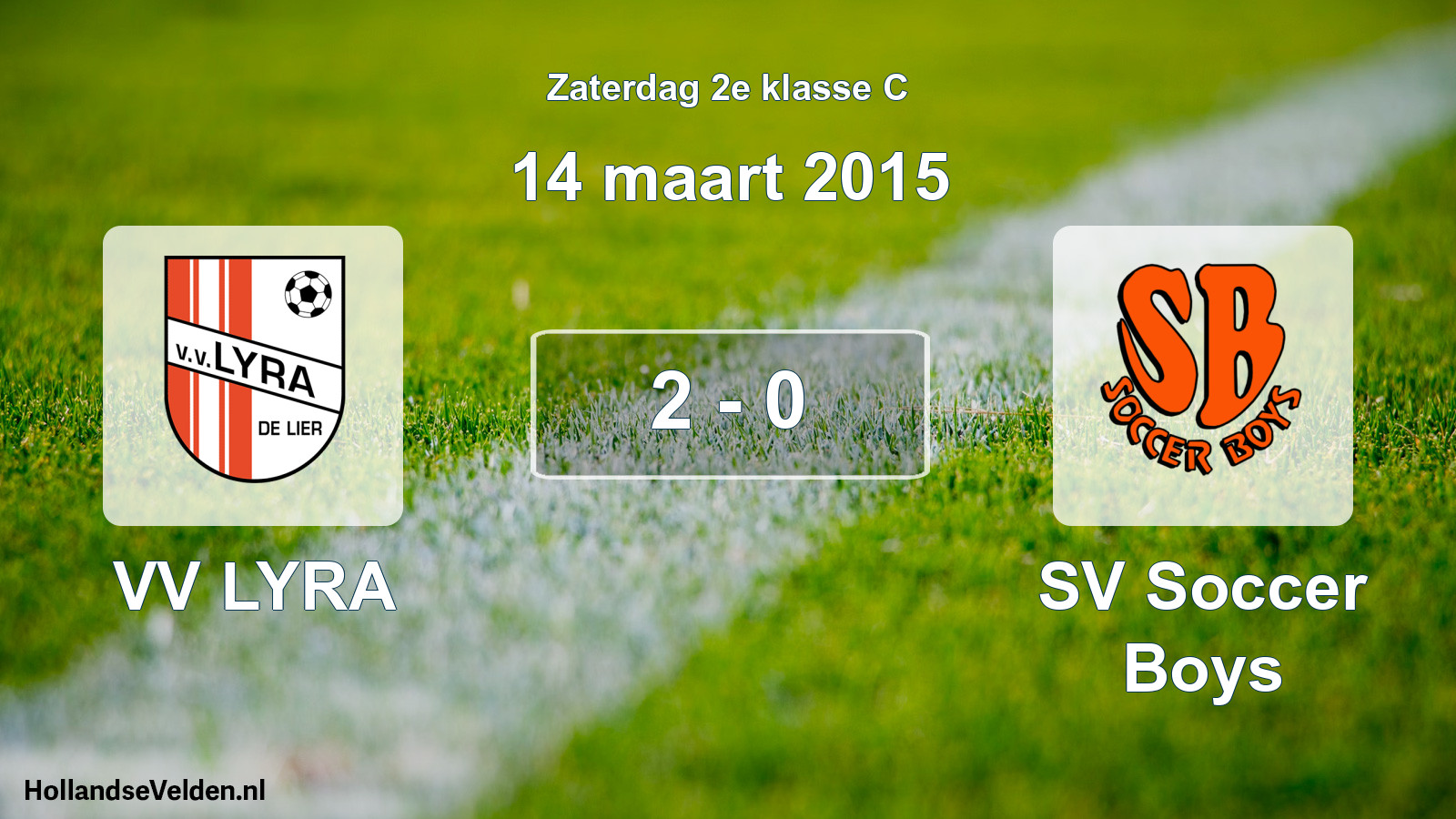 Total number of matches played: VV LYRA - SV Soccer Boys 2 - 0 (14 March 2015)