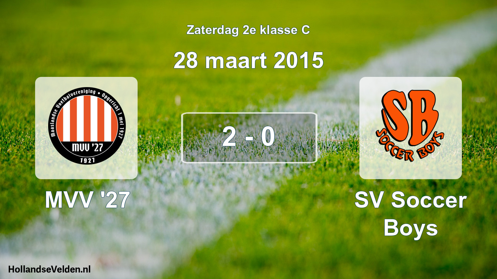 Total number of matches played: MVV '27 - SV Soccer Boys 2 - 0 (28 March 2015)