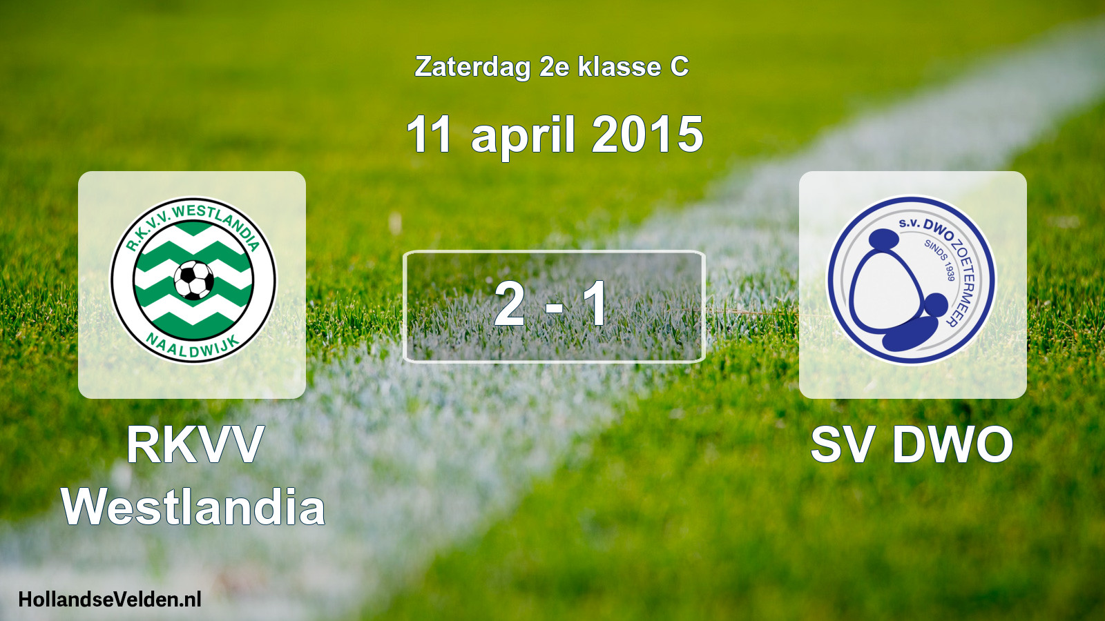 Total number of matches played: RKVV Westlandia - SV DWO 2 - 1 (11 April 2015)