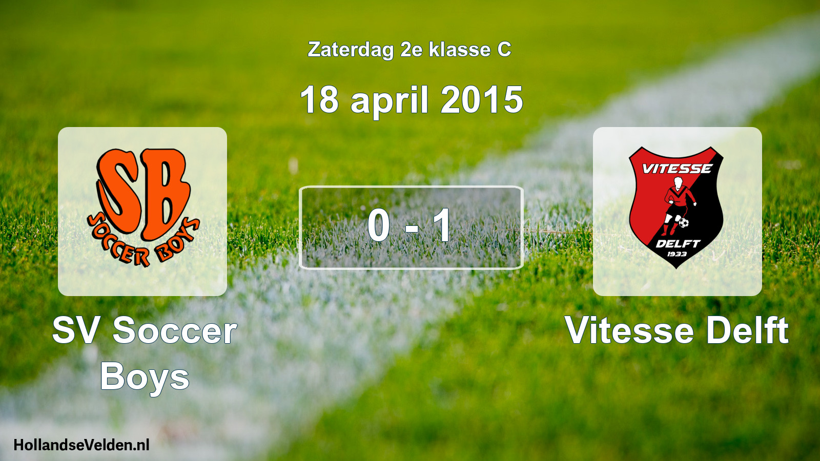 Total number of matches played: SV Soccer Boys - Vitesse Delft 0 - 1 (18 April 2015)