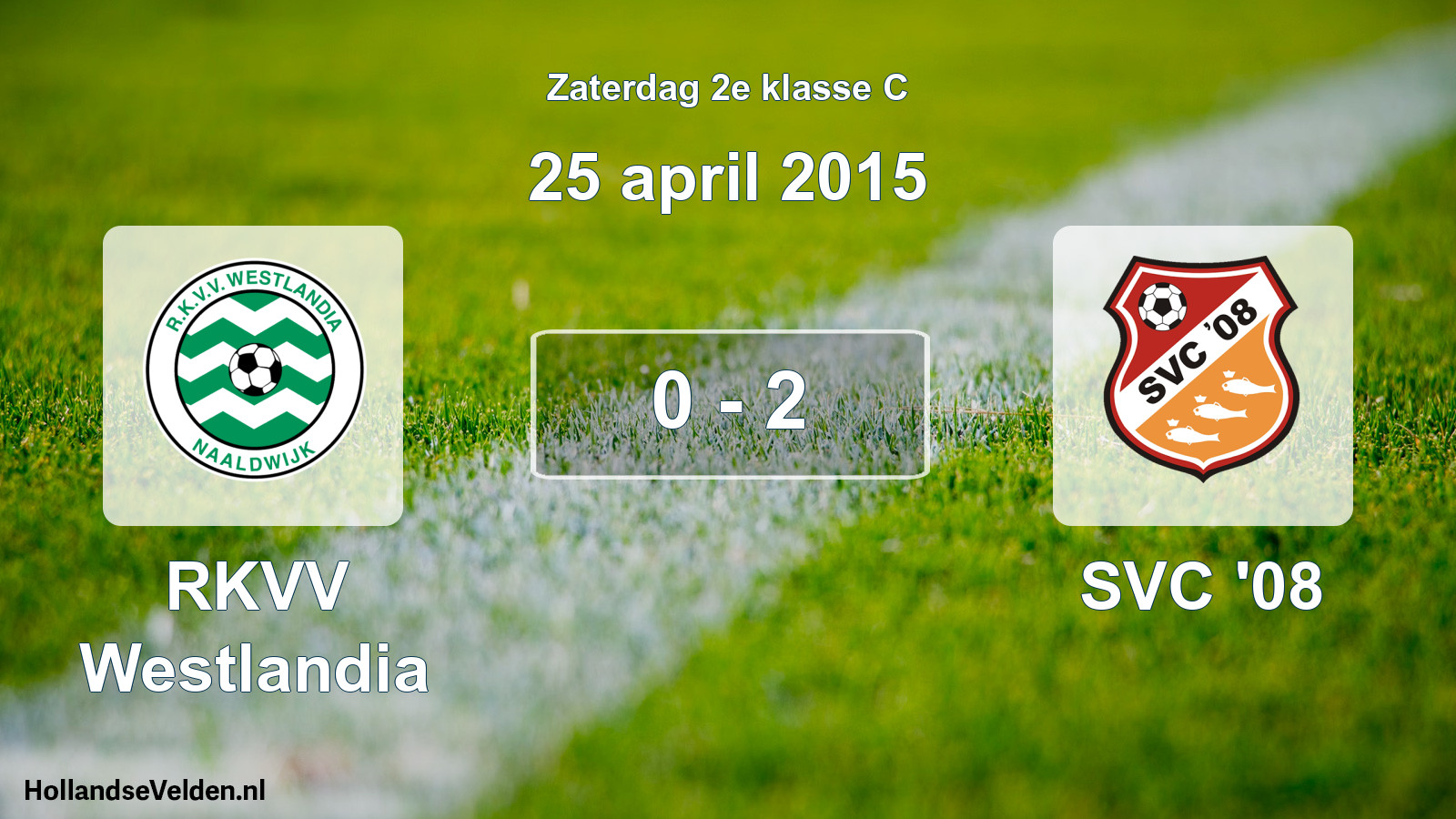 Total number of matches played: RKVV Westlandia - SVC '08 0 - 2 (25 April 2015)
