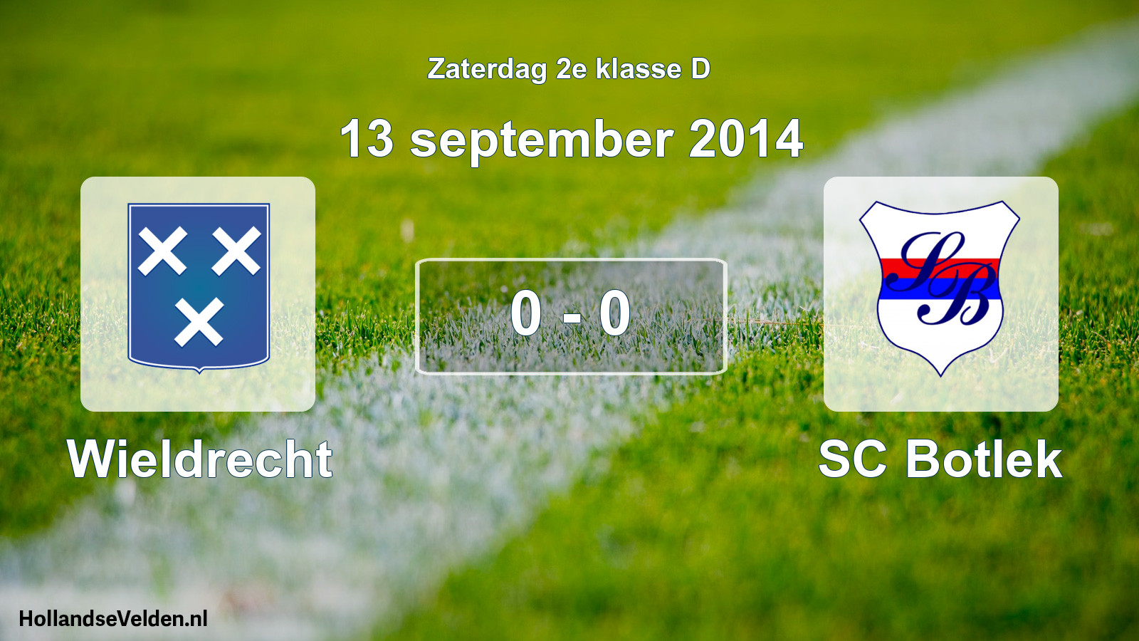 Total number of matches played: Wieldrecht - SC Botlek 0 - 0 (13 September 2014)
