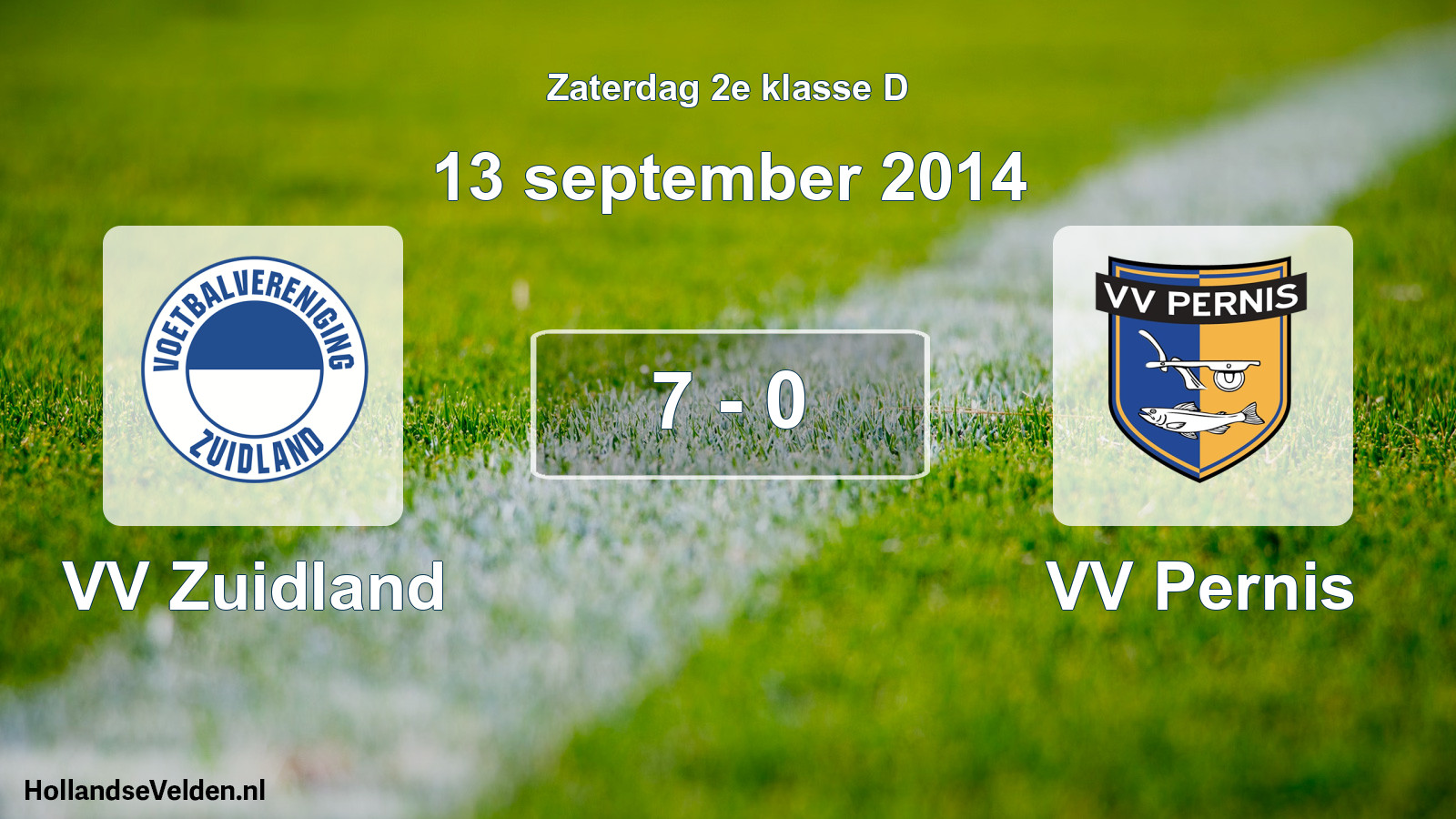 Total number of matches played: VV Zuidland - VV Pernis 7 - 0 (13 September 2014)