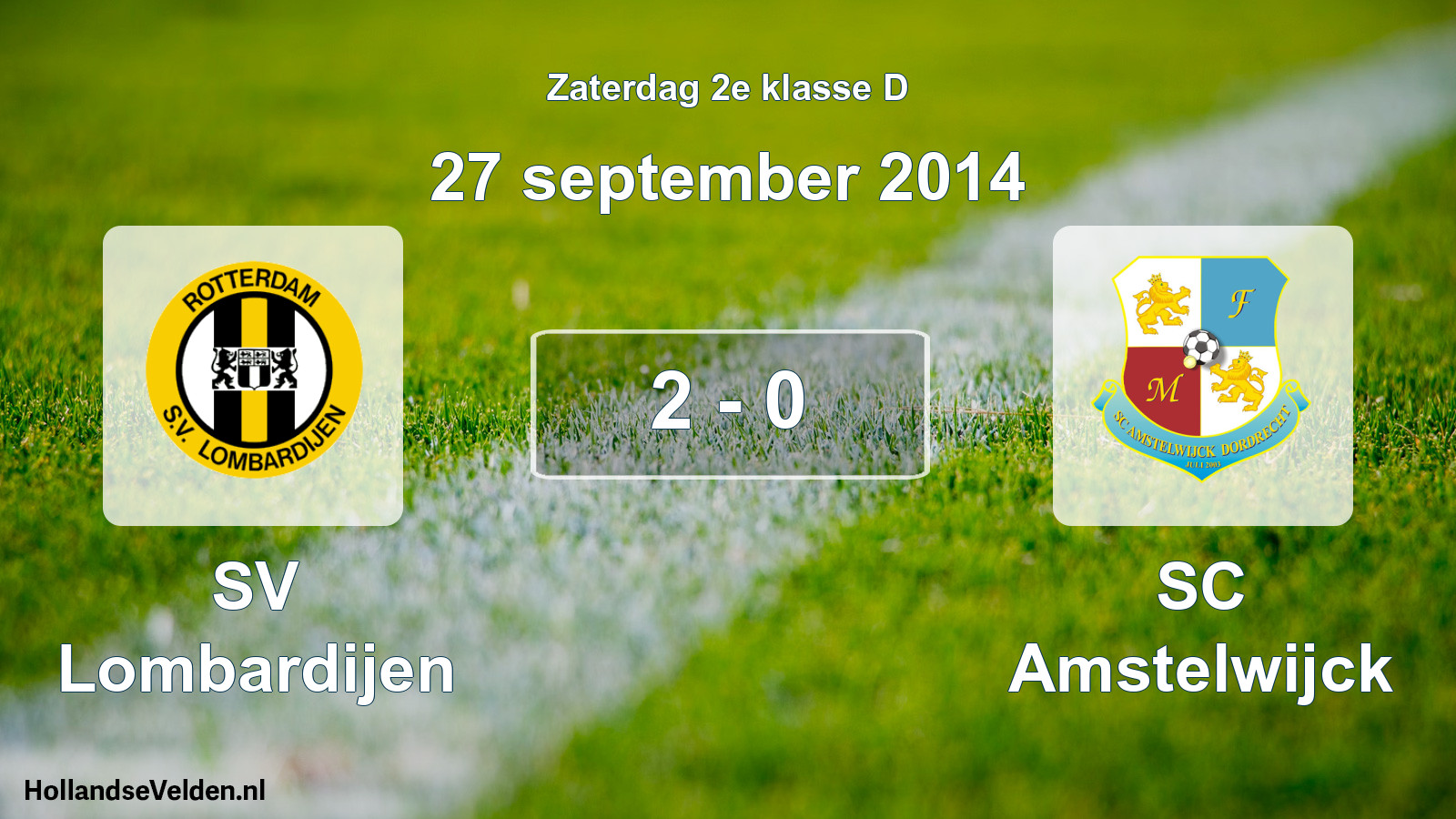 Total number of matches played: SV Lombardijen - SC Amstelwijck 2 - 0 (27 September 2014)