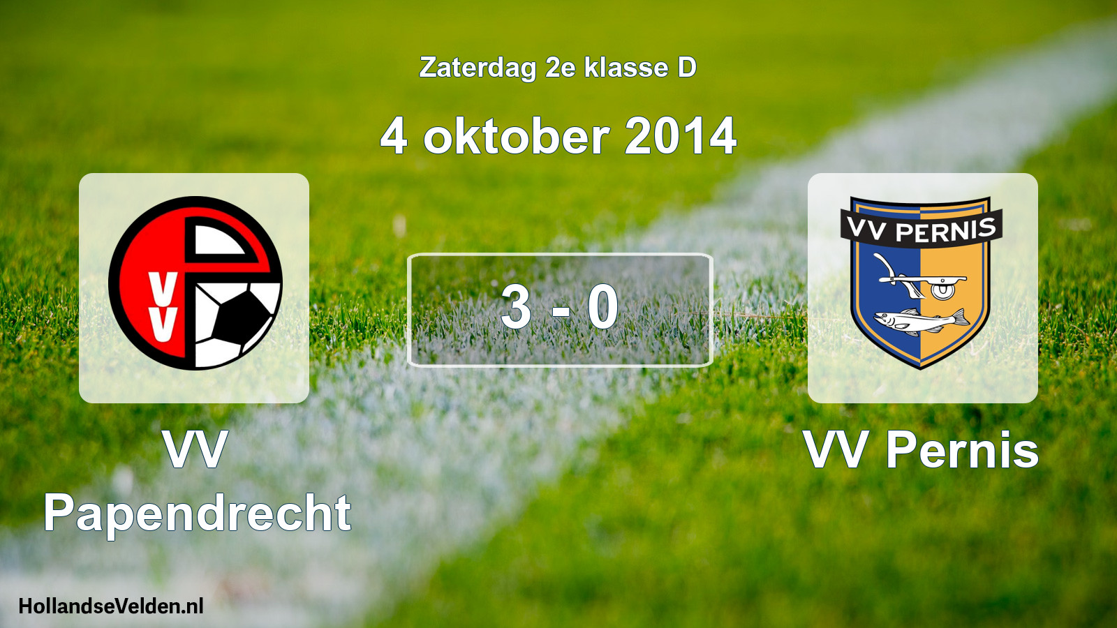 Total number of matches played: VV Papendrecht - VV Pernis 3 - 0 (4 October 2014)