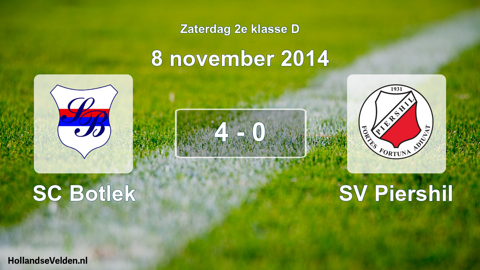Total number of matches played: SC Botlek - SV Piershil 4 - 0 (8 November 2014)