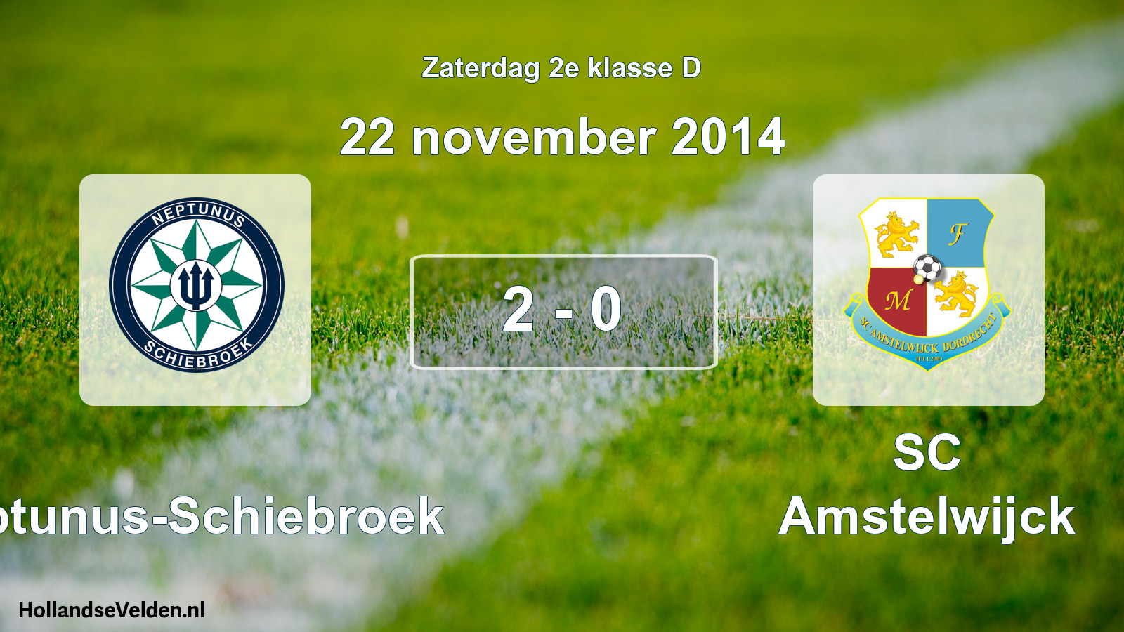 Total number of matches played: Neptunus-Schiebroek - SC Amstelwijck 2 - 0 (22 November 2014)