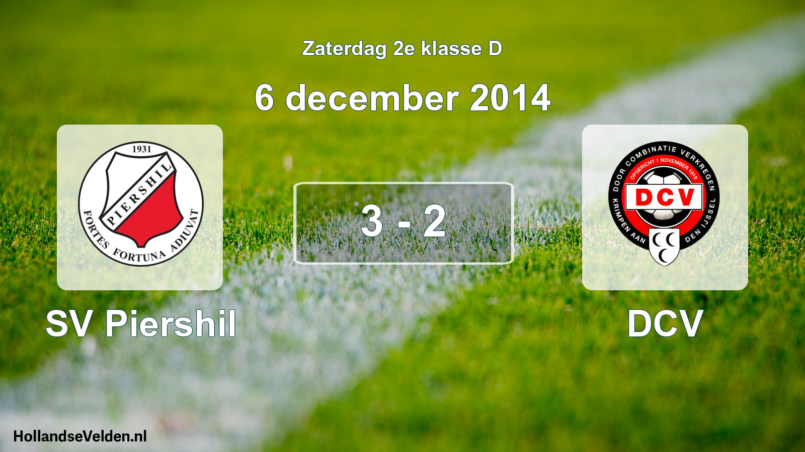 Total number of matches played: SV Piershil - DCV 3 - 2 (6 December 2014)