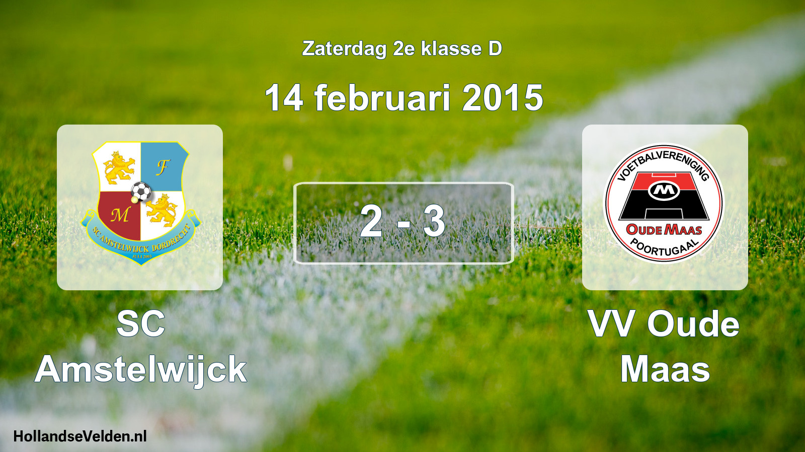 Total number of matches played: SC Amstelwijck - VV Oude Maas 2 - 3 (14 February 2015)
