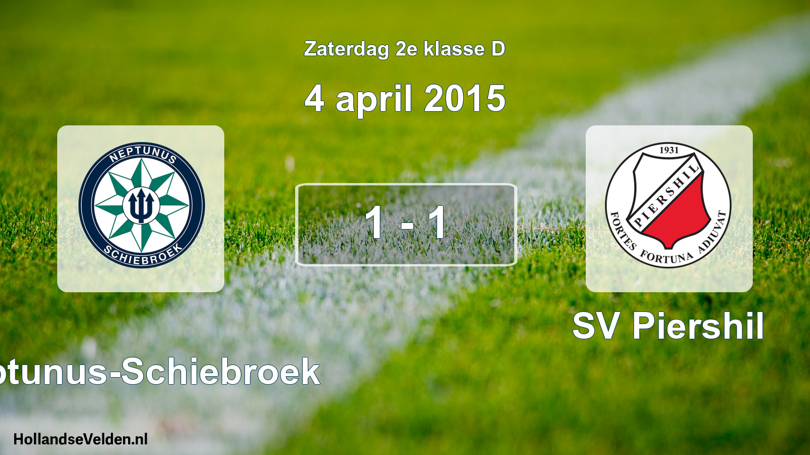 Total number of matches played: Neptunus-Schiebroek - SV Piershil 1 - 1 (4 April 2015)
