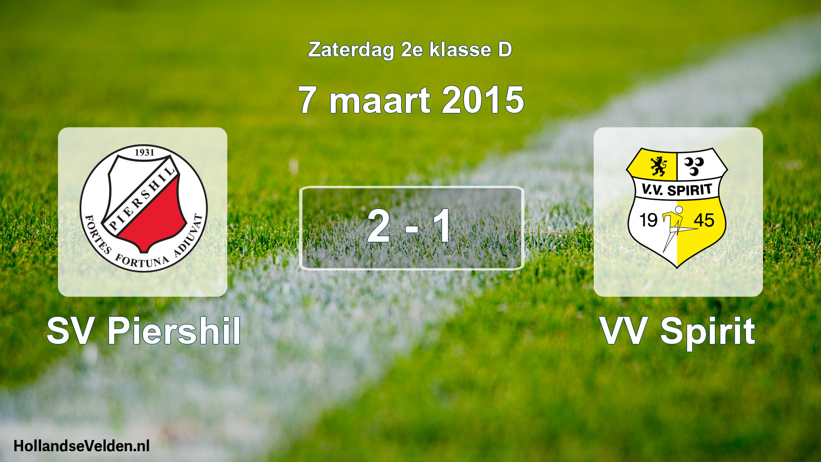 Total number of matches played: SV Piershil - VV Spirit 2 - 1 (7 March 2015)