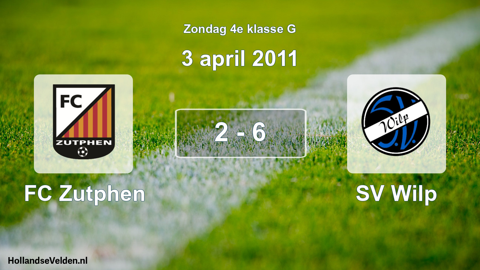 Total number of matches played: FC Zutphen - SV Wilp 2 - 6 (3 April 2011)