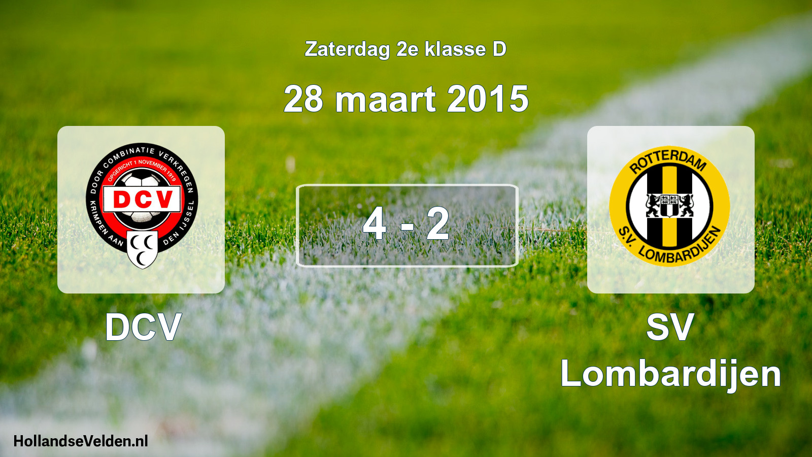 Total number of matches played: DCV - SV Lombardijen 4 - 2 (28 March 2015)