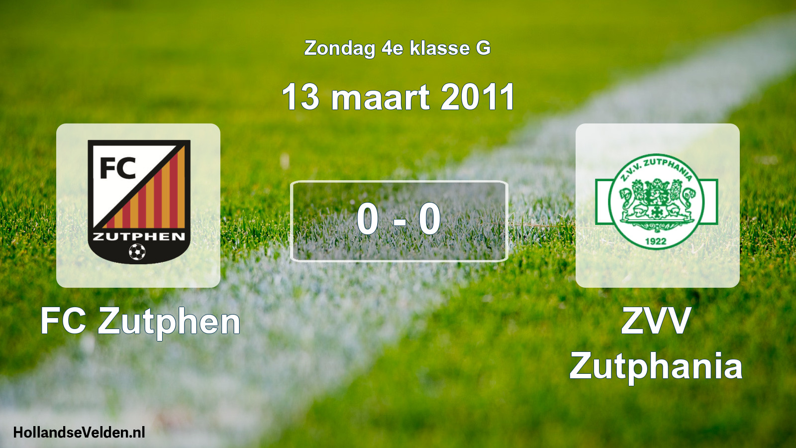 Total number of matches played: FC Zutphen - Zutphania 0 - 0 (13 March 2011)