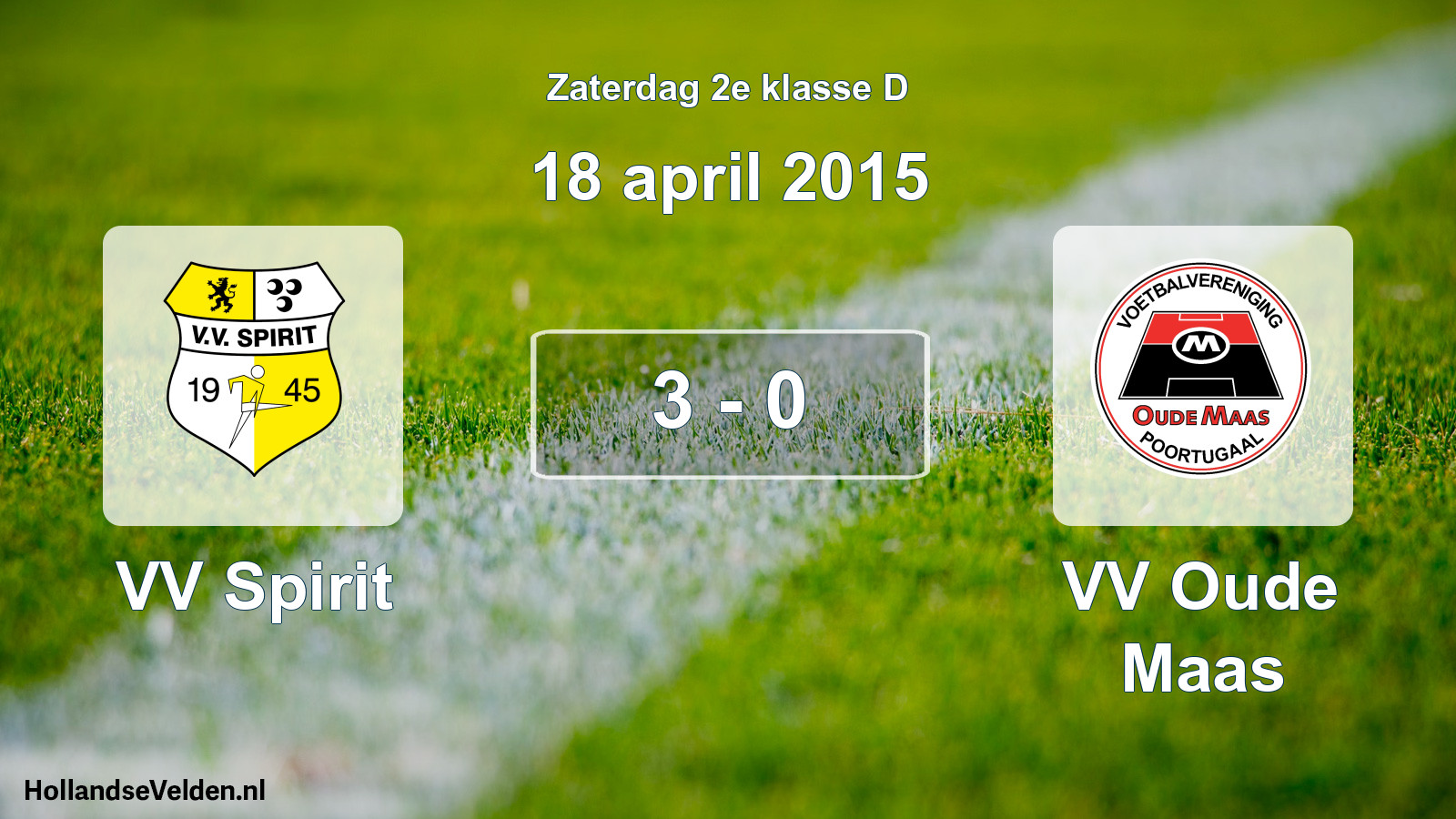 Total number of matches played: VV Spirit - VV Oude Maas 3 - 0 (18 April 2015)