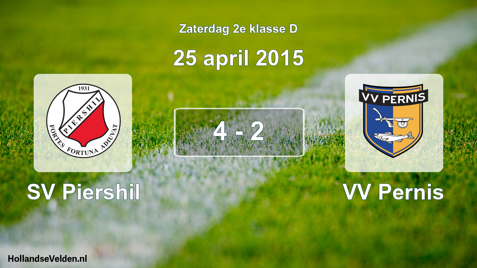 Total number of matches played: SV Piershil - VV Pernis 4 - 2 (25 April 2015)