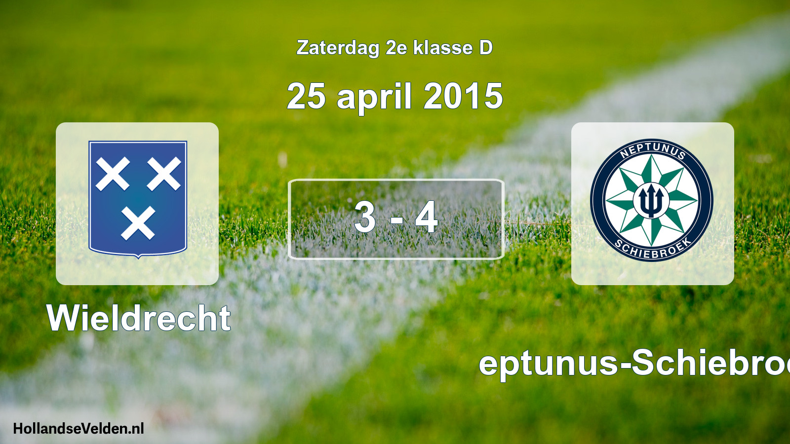 Total number of matches played: Wieldrecht - Neptunus-Schiebroek 3 - 4 (25 April 2015)