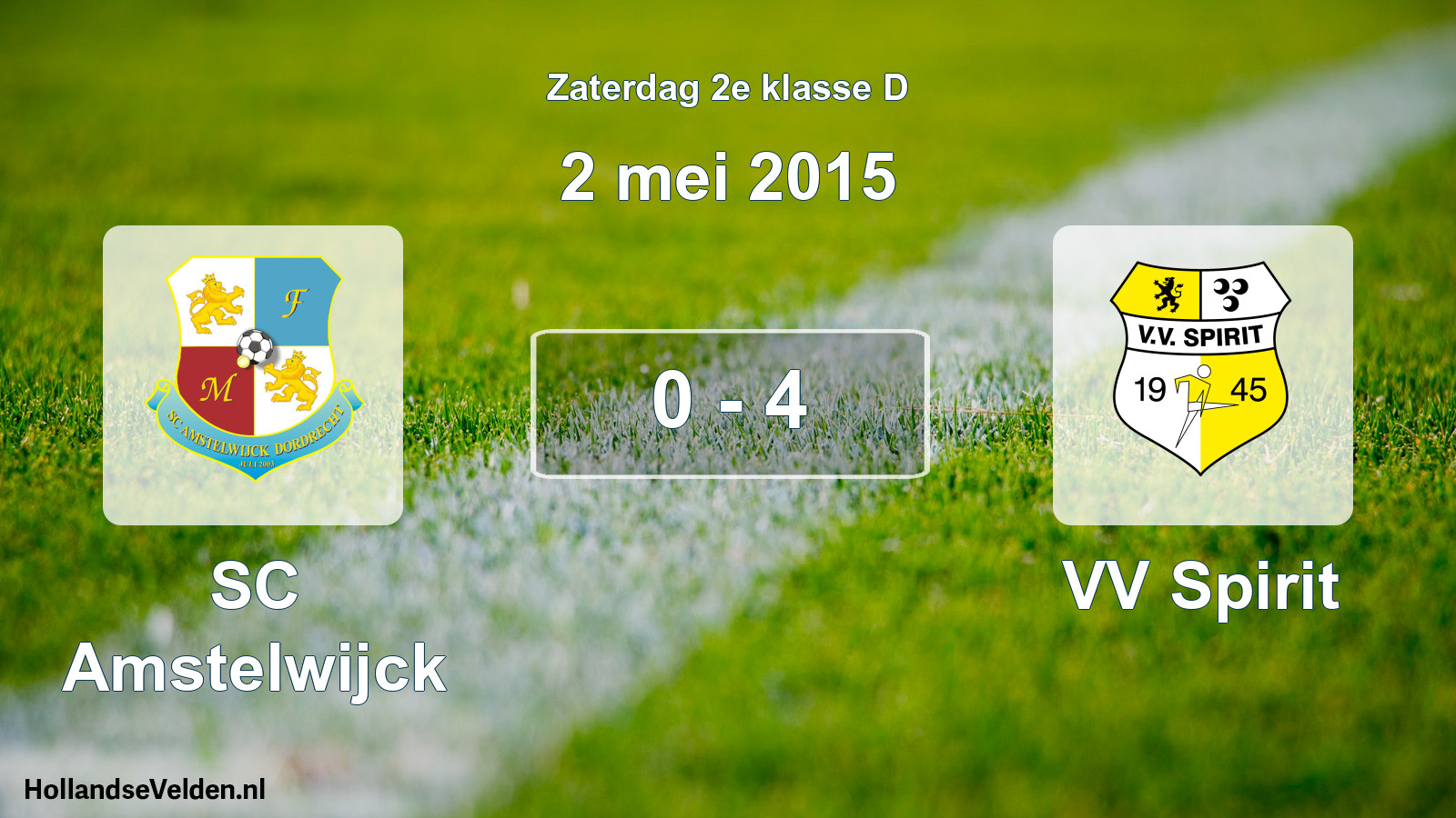 Total number of matches played: SC Amstelwijck - VV Spirit 0 - 4 (2 May 2015)
