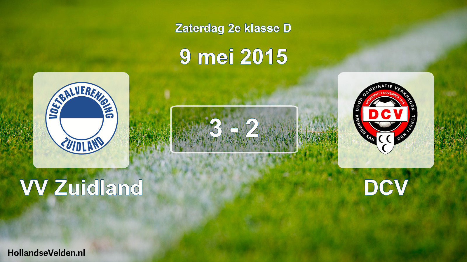 Total number of matches played: VV Zuidland - DCV 3 - 2 (9 May 2015)