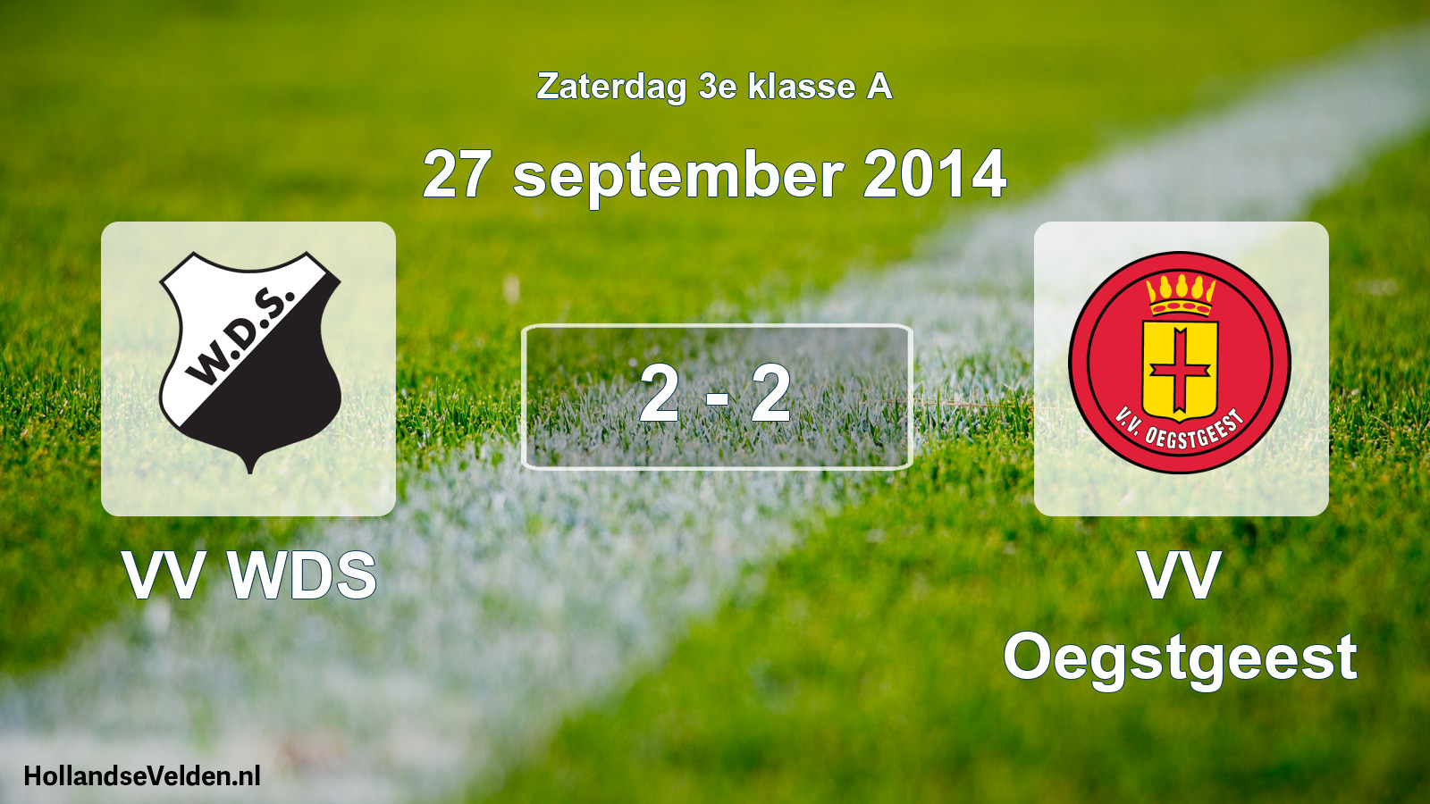 Total number of matches played: VV WDS - VV Oegstgeest 2 - 2 (27 September 2014)