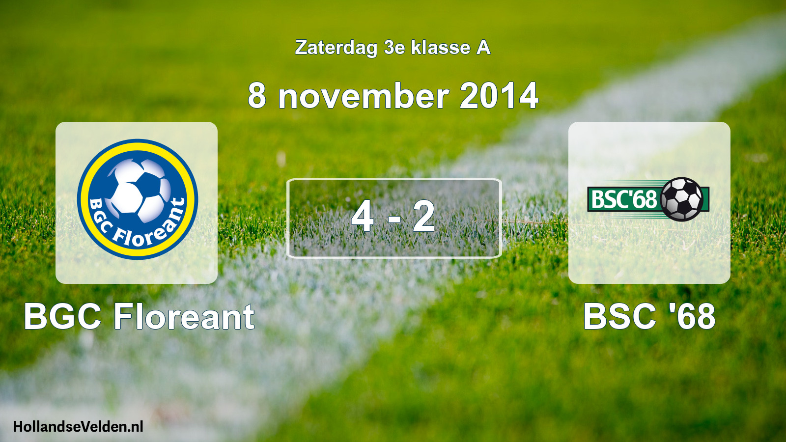 Total number of matches played: BGC Floreant - BSC '68 4 - 2 (8 November 2014)