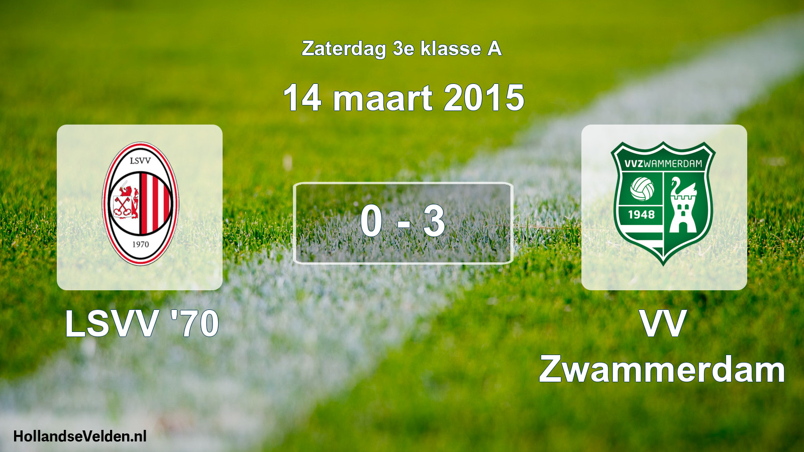 Total number of matches played: LSVV '70 - VV Zwammerdam 0 - 3 (14 March 2015)