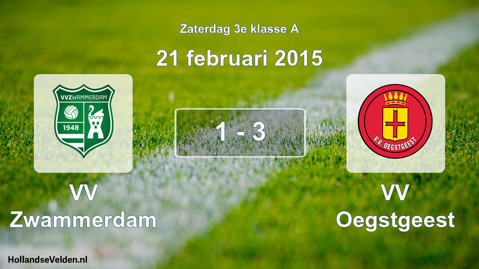 Total number of matches played: VV Zwammerdam - VV Oegstgeest 1 - 3 (21 February 2015)