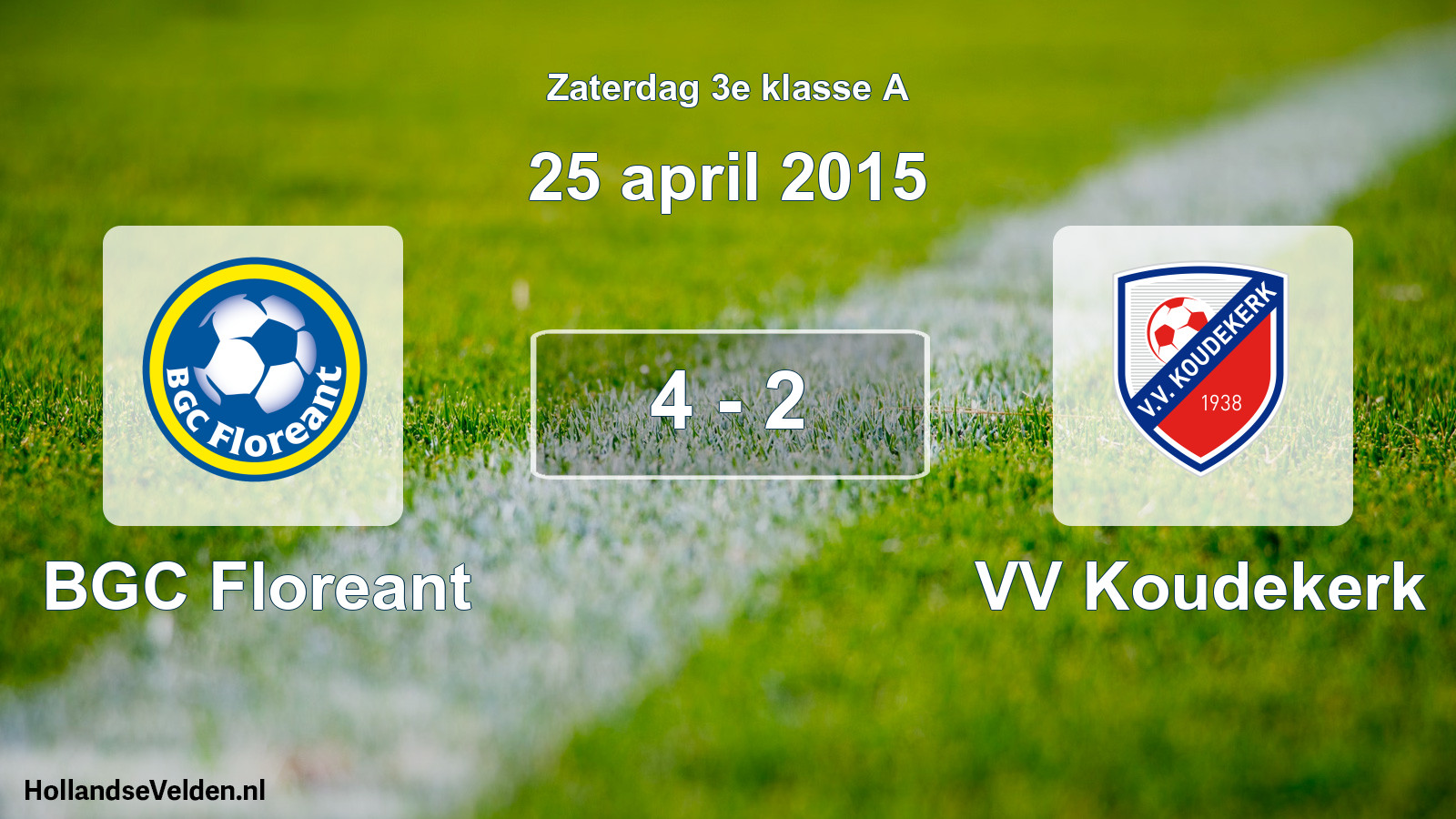 Total number of matches played: BGC Floreant - VV Koudekerk 4 - 2 (25 April 2015)