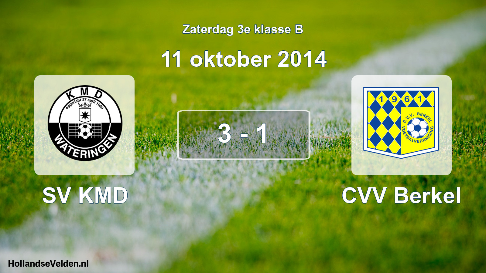 Total number of matches played: SV KMD - CVV Berkel 3 - 1 (11 October 2014)